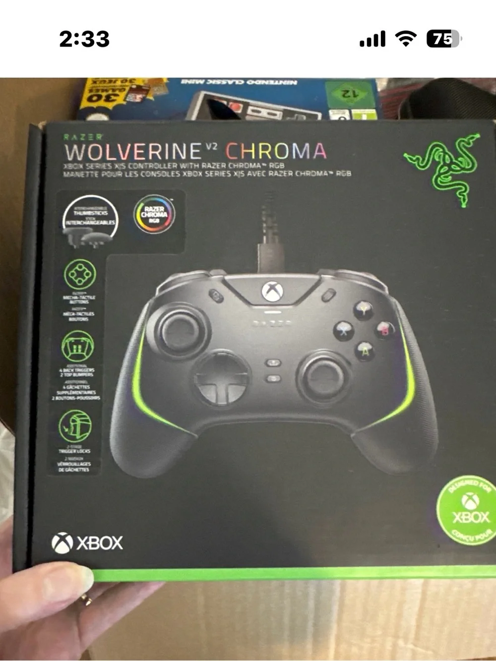 Razer Wolverine V2 Chroma Black with Green Accents Wired Xbox Controller